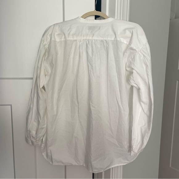 NWOT Nili Lotan Neville Cotton Long-Sleeve Blouse white top button front - Picture 7 of 7